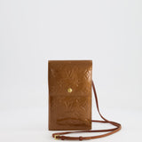 Louis Vuitton Brown Monogram Vernis Leather Small Crossbody Bag with Gold Hardware