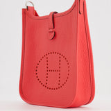 Hermès Mini Evelyne Bag in Rose Texas Clemence Leather with Palladium Hardware