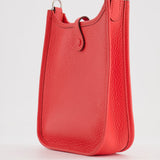 Hermès Mini Evelyne Bag in Rose Texas Clemence Leather with Palladium Hardware