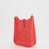 Hermès Mini Evelyne Bag in Rose Texas Clemence Leather with Palladium Hardware