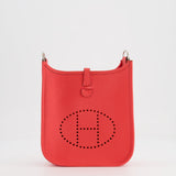 Hermès Mini Evelyne Bag in Rose Texas Clemence Leather with Palladium Hardware