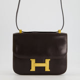 Hermès Vintage Constance 23cm in Brown Box Leather with Gold Hardware