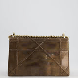 Christian Dior Brown Medium Diorama Bag in Lizard Leather with Champagne Gold Hardware