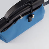 Hermès Herbag 31 Bag in Blue Jean Canvas and Noir Vache Hunter Leather with Palladium Hardware