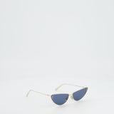 Christian Dior Gold Frame Cat eye Sunglasses with Black Lens Details