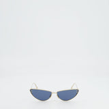 Christian Dior Gold Frame Cat eye Sunglasses with Black Lens Details