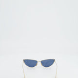 Christian Dior Gold Frame Cat eye Sunglasses with Black Lens Details