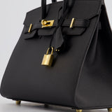 Hermès Birkin 25cm Bag in Noir Epsom Leather with Gold Hardware