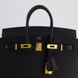 Hermès Birkin 25cm Bag in Noir Epsom Leather with Gold Hardware