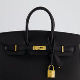 Hermès Birkin 25cm Bag in Noir Epsom Leather with Gold Hardware