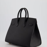 Hermès Birkin 25cm Bag in Noir Epsom Leather with Gold Hardware