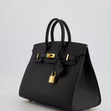 Hermès Birkin 25cm Bag in Noir Epsom Leather with Gold Hardware