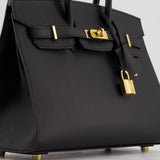 Hermès Birkin 25cm Bag in Noir Epsom Leather with Gold Hardware