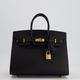 Hermès Birkin 25cm Bag in Noir Epsom Leather with Gold Hardware