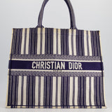 Christian Dior Navy & White La Canvas Porto Cervo Edition Book Tote