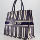 Christian Dior Navy & White La Canvas Porto Cervo Edition Book Tote