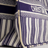 Christian Dior Navy & White La Canvas Porto Cervo Edition Book Tote