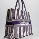 Christian Dior Navy & White La Canvas Porto Cervo Edition Book Tote