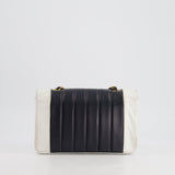 Chanel Black, White Vintage Mademoiselle Single Flap Bag in Lambskin Leather with 24K Gold Plated Hardware