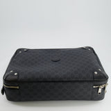 Gucci GG Black and Grey Briefcase with Back Strap Bag in Leather with Silver Hardware