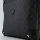 Gucci GG Black and Grey Briefcase with Back Strap Bag in Leather with Silver Hardware