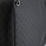 Gucci GG Black and Grey Briefcase with Back Strap Bag in Leather with Silver Hardware