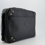 Gucci GG Black and Grey Briefcase with Back Strap Bag in Leather with Silver Hardware