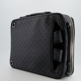 Gucci GG Black and Grey Briefcase with Back Strap Bag in Leather with Silver Hardware