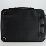 Gucci GG Black and Grey Briefcase with Back Strap Bag in Leather with Silver Hardware