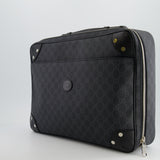 Gucci GG Black and Grey Briefcase with Back Strap Bag in Leather with Silver Hardware