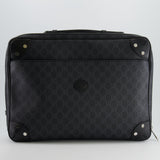 Gucci GG Black and Grey Briefcase with Back Strap Bag in Leather with Silver Hardware