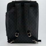 Gucci GG Black and Grey Briefcase with Back Strap Bag in Leather with Silver Hardware