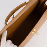 Hermès Vintage Kelly 35cm Bag in Gold Clemence Leather with Gold Hardware