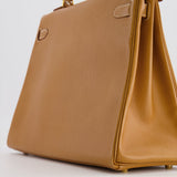 Hermès Vintage Kelly 35cm Bag in Gold Clemence Leather with Gold Hardware