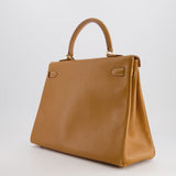 Hermès Vintage Kelly 35cm Bag in Gold Clemence Leather with Gold Hardware