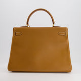 Hermès Vintage Kelly 35cm Bag in Gold Clemence Leather with Gold Hardware