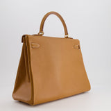 Hermès Vintage Kelly 35cm Bag in Gold Clemence Leather with Gold Hardware