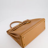 Hermès Vintage Kelly 35cm Bag in Gold Clemence Leather with Gold Hardware