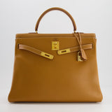 Hermès Vintage Kelly 35cm Bag in Gold Clemence Leather with Gold Hardware