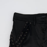 Dolce & Gabbana Black Satin Laced-Up Trousers Size IT 42 (UK 10)