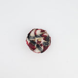 Chanel Red Camelia Wool Brooch with Black and White Embroidered Details