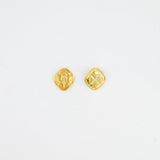 Chanel Vintage Yellow Gold Matelasse Diamond Shaped Clip On Earrings