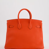 Hermès Birkin 25cm Bag in Capucine Togo Leather and Palladium Hardware