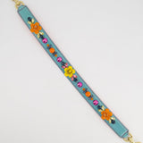 Dolce & Gabbana Light Blue, Yellow Pink Floral Embellished Bag Strap