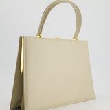 Celine Light Grey Large Clasp Bag in Box Calfskin with Brushed Gold Hardware