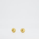 Chanel Vintage Brushed Gold CC Logo Round Clip-On Earrings