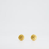 Chanel Vintage Yellow Gold Quilted CC Logo Round Clip-On Earrings