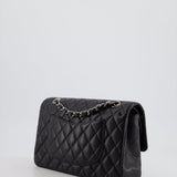 Chanel Medium Black Classic Double Flap Bag in Caviar Leather with Silver Hardware