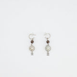 Chanel Silver Tear Drop Earrings with Crystal and CC Details