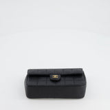 Chanel Black Caviar Leather Chocolate Bar Belt CC Logo Bag with Gold Hardware